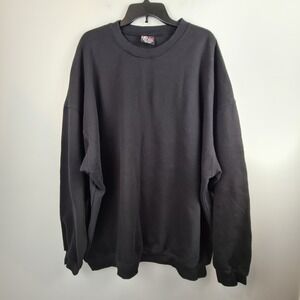 Bay Side Mens 5XL Black Crewneck Sweatshirt Made in USA Cotton Blend Pullover